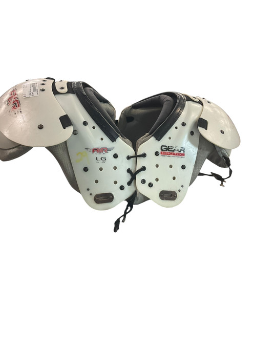 Vist Large View of Product Image Which is Used Air TECH JR FB Shoulder Pads White LG