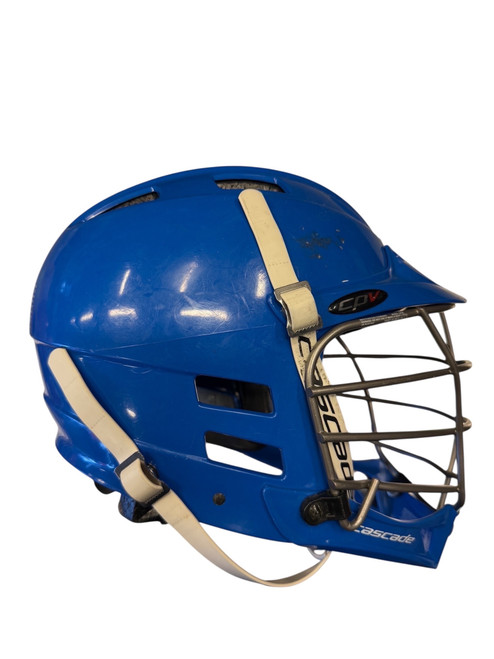 Vist Large View of Product Image Which is Used Cascade CPV Lacrosse Helmet Royal Blue XS