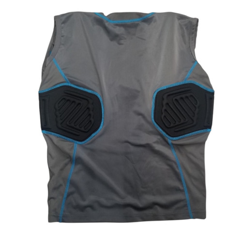 Vist Large View of Product Image Which is Used Champro BULL RUSH PADDED SHIRT FB Top Adult Grey LG