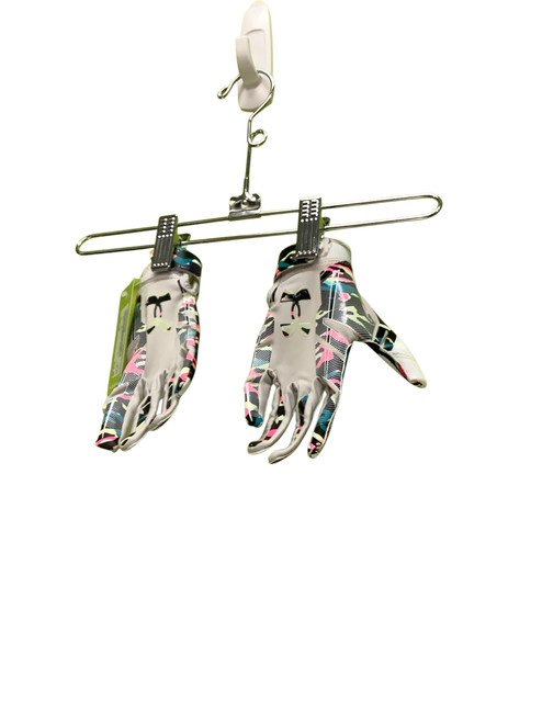 Vist Large View of Product Image Which is Used Under Armour HIGHLIGHT FB Gloves White And Optic Yellow XS