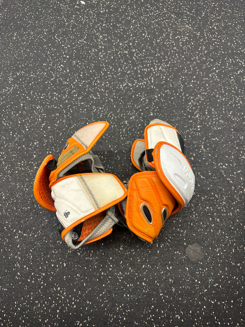 Vist Large View of Product Image Which is Used Maverik ROME Lacrosse Arm Pads/Guards White MD