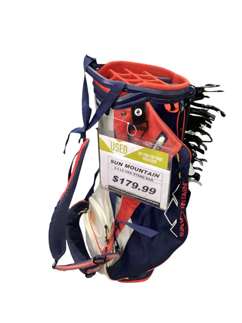 Vist Large View of Product Image Which is Used Sun Mountain 4.5 LS Mens Stand Bag Navy Blue And Red