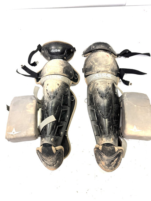 Used All-Star LGADV12-16 Catchers Leg Guards Black Intermed 11860-S000295830 Vist Large View of Product Image Which is Used All-Star LGADV12-16 Catchers Leg Guards Black Intermed