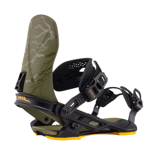 Vist Large View of Product Image Which is New Arbor Hemlock 2026 Snowboard Bindings Black/Military- SM