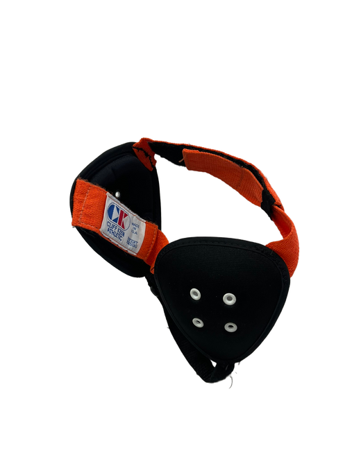 Vist Large View of Product Image Which is Used Cliff Keen Jr Black/Orange Wrestling Headgear Black