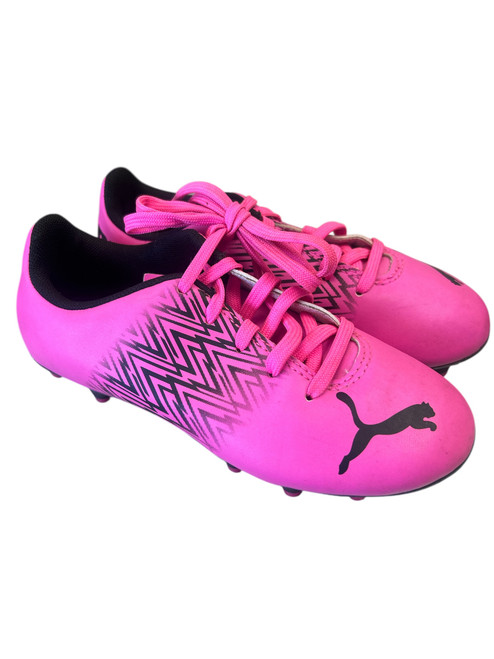 Vist Large View of Product Image Which is Used Puma Soccer Cleats Neon Pink Youth 13.0
