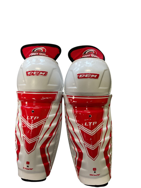 Vist Large View of Product Image Which is Used CCM SHIN GUARDS Youth Shin Guards White 10"