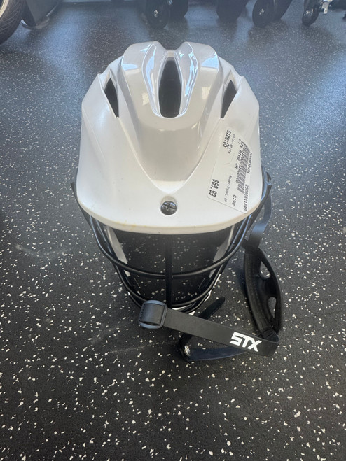 Vist Large View of Product Image Which is Used STX RIVAL JR Lacrosse Helmet White One Size