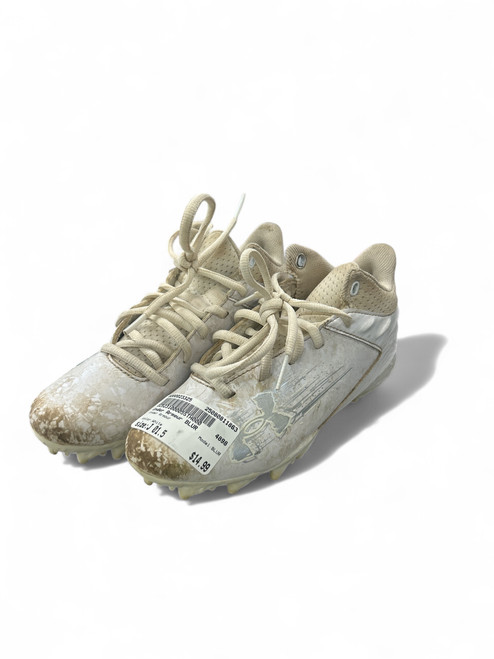 Vist Large View of Product Image Which is Used Under Armour BLUR Jr FB Cleats White Junior 01.5