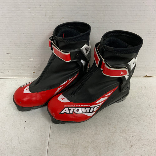 Vist Large View of Product Image Which is Used Atomic Boys SNS XC Ski Boots Red JR-03