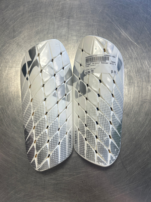 Vist Large View of Product Image Which is Used Under Armour Soccer Shin Guards Adult White MD