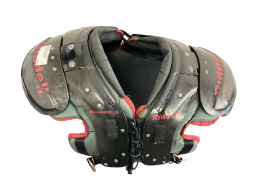 Vist Large View of Product Image Which is Used Riddell RIVAL JV FB Shoulder Pads Black LG