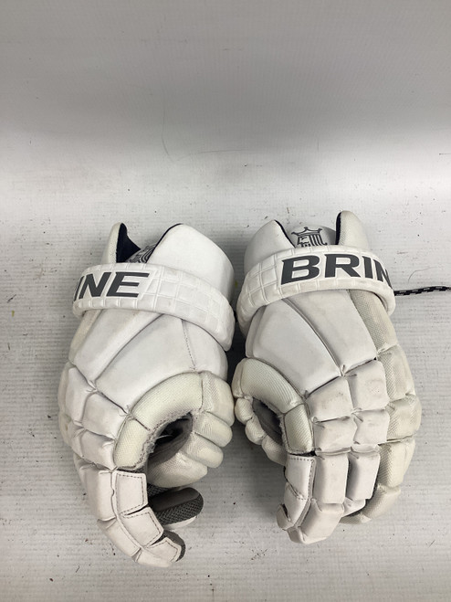 Used Brine CLUTCH Lacrosse Gloves Junior White MD 11851-S000036253 Vist Large View of Product Image Which is Used Brine CLUTCH Lacrosse Gloves Junior White MD