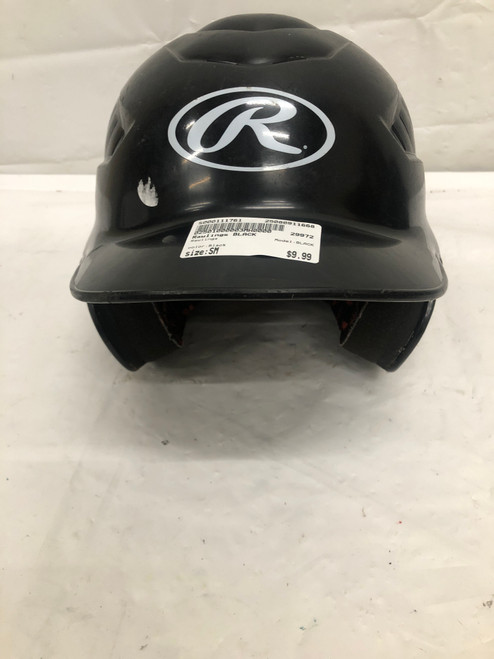 Vist Large View of Product Image Which is Used Rawlings BLACK Batting Helmet No Mask Black SM