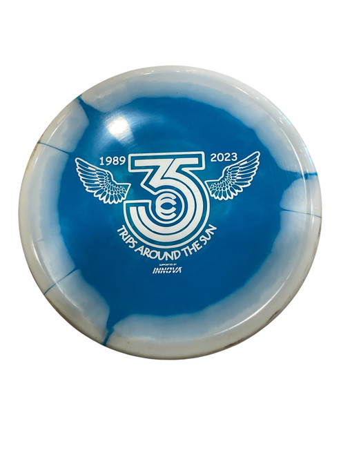 Vist Large View of Product Image Which is Used Innova HALO INVADER Disc Golf Putter Royal Blue