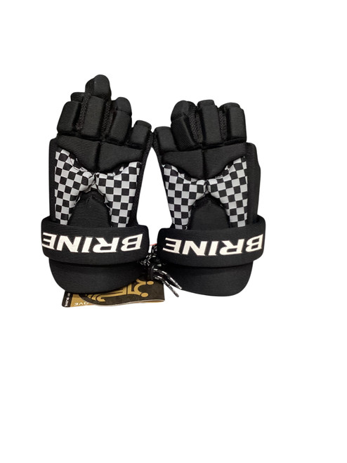 Vist Large View of Product Image Which is Used Brine TSA Lacrosse Gloves Junior Black 8"