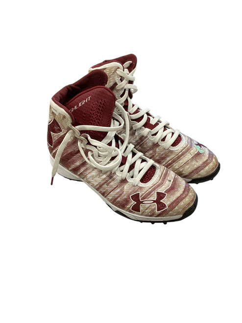 Vist Large View of Product Image Which is Used Under Armour Adult FB Cleats Maroon Senior 7.5