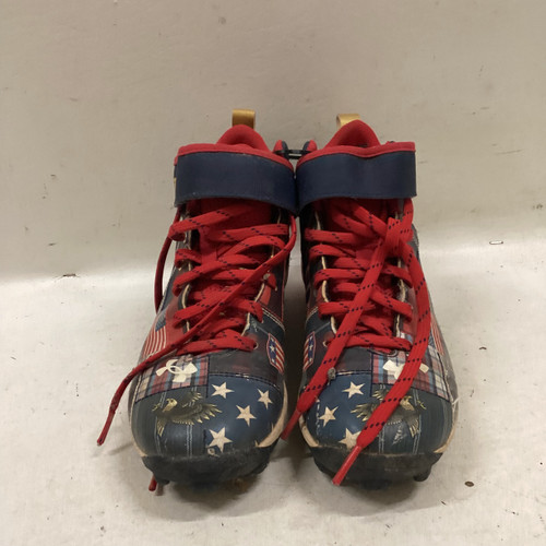 Vist Large View of Product Image Which is Used Under Armour BH BB CLEATS BB/SB Cleats White/Red/Navy Junior 04