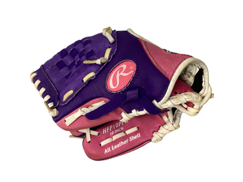 Vist Large View of Product Image Which is Used Rawlings HIGHLIGHT BB/SB Glove RH Throw Pink 10"
