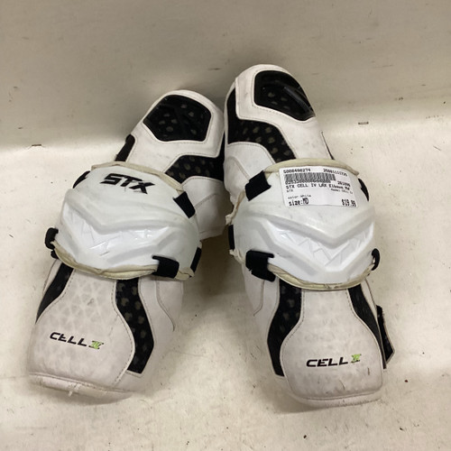 Vist Large View of Product Image Which is Used STX CELL IV Lacrosse Arm Pads/Guards White MD