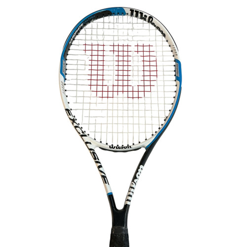 Vist Large View of Product Image Which is Used Wilson 25IN WILSON EXCLUSIVE TENNIS Adult Tennis Racquet Black 4 3/8"