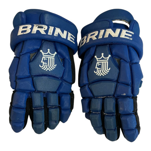 Vist Large View of Product Image Which is Used Brine Lacrosse Gloves Mens Royal Blue 12"