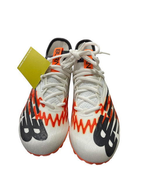 Vist Large View of Product Image Which is Used New Balance LAX Cleats Mens Orange And White Senior 5.5
