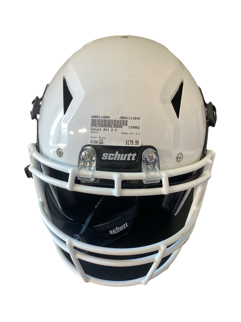 Vist Large View of Product Image Which is Used Schutt A11 2.O FB Helmet White LG