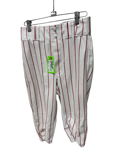 Vist Large View of Product Image Which is Used Champro Knicker Style Pinstripe Baseball Pant White / Red Junior LG