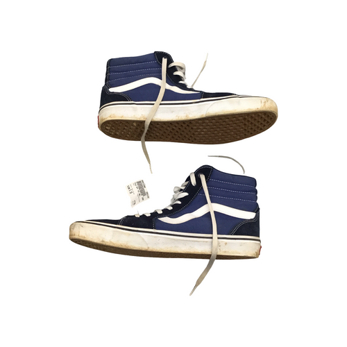Vist Large View of Product Image Which is Used Vans OFF THE WALL Skateboard Shoes Navy Blue Senior 10