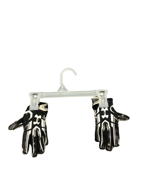 Vist Large View of Product Image Which is Used Under Armour BLK/WHITE FB Gloves Black XXS
