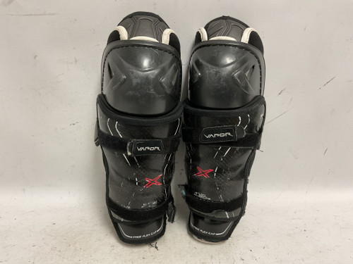 Vist Large View of Product Image Which is Used Bauer VAPOR Junior Shin Guards Black 11"
