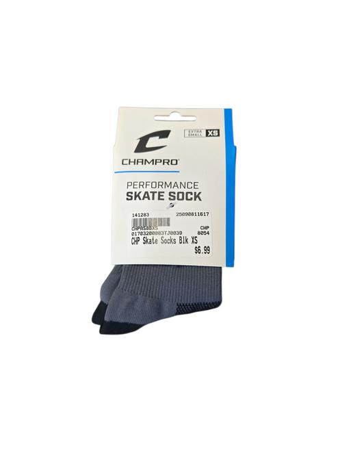 Vist Large View of Product Image Which is New CHP Skate Socks Blk XS