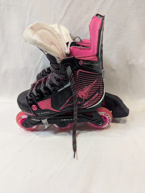 Vist Large View of Product Image Which is Used Mission Roller Hockey Skates Pink Adjustable