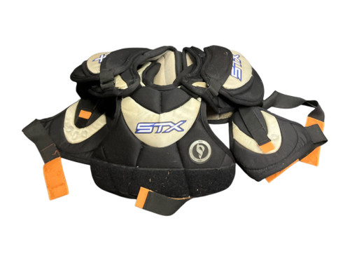 Vist Large View of Product Image Which is Used STX USED PADS Lacrosse Shoulder Pads Black MD