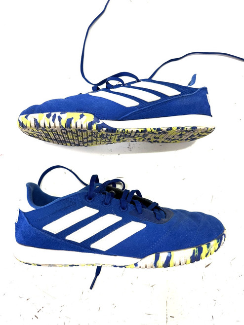 Vist Large View of Product Image Which is Used Adidas Soccer Indoor Shoes Royal Blue Senior 7.5