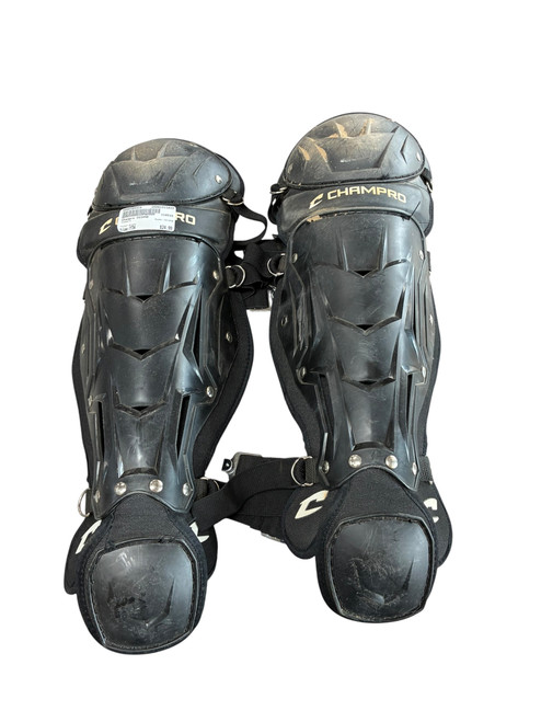 Vist Large View of Product Image Which is Used Champro CG105B Catchers Leg Guards Black Youth