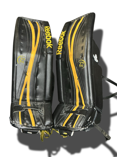 Vist Large View of Product Image Which is Reebok hockey leg pads 35inch