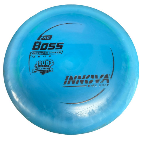Vist Large View of Product Image Which is Used Innova PRO BOSS Disc Golf Driver Royal Blue