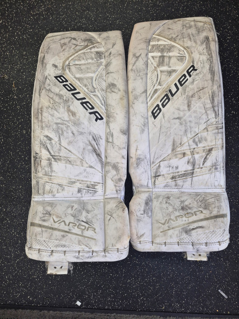 Vist Large View of Product Image Which is Used Bauer VAPOR X900 Goalie Leg Pads Inter White 32"