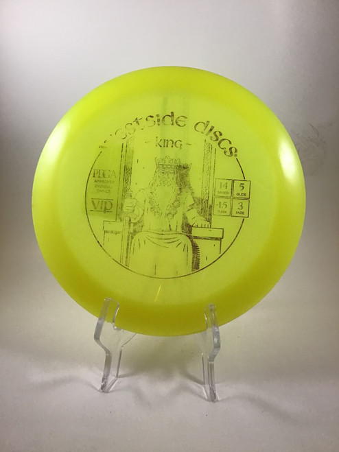 Vist Large View of Product Image Which is Used Westside VIP KING Disc Golf Driver Yellow 173g