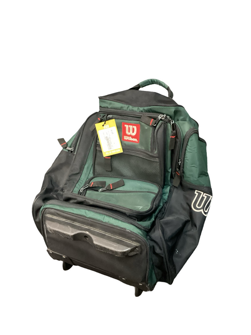 Vist Large View of Product Image Which is Used Wilson WHEELED BAG BB/SB Player Wheeled Bag Green