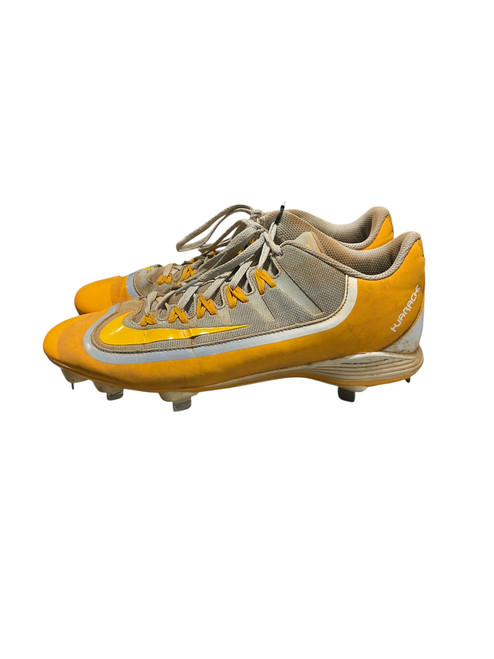 Vist Large View of Product Image Which is Used Nike YELLOW METAL CLEATS BB/SB Cleats Yellow Senior 10.5