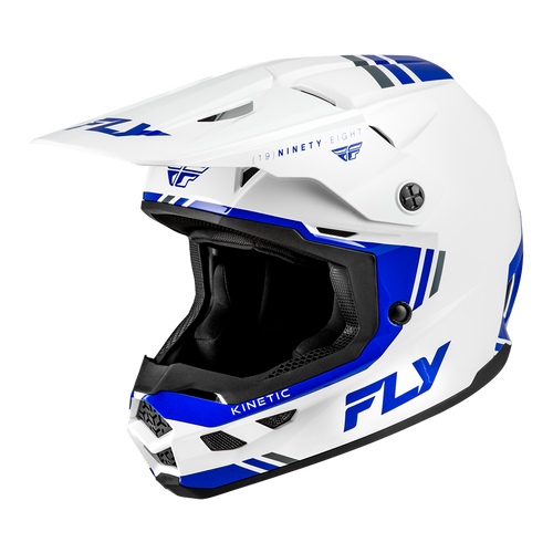 Vist Large View of Product Image Which is New Fly Racing Kinetic Verdict Motocross Helmet White/Blue- Adult XL