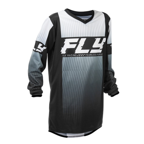 Vist Large View of Product Image Which is New Fly Racing F-16 Youth Motocross Jersey Black/White- Youth MD