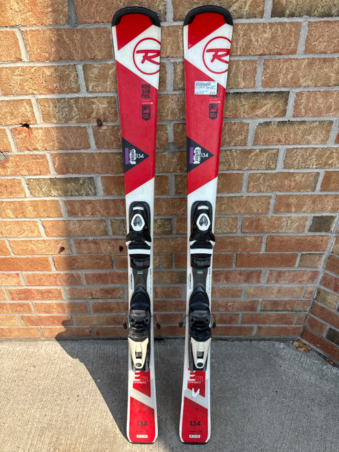 Vist Large View of Product Image Which is Used Rossignol EXPERIENCE Boys DH Ski/Binding White/Black/Red 134 cm