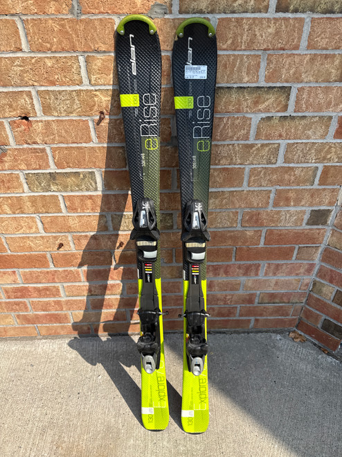 Vist Large View of Product Image Which is Used Elan EXPLORE ERISE 70 Boys DH Ski/Binding Black And Green 130 cm