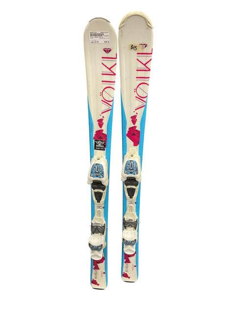 Vist Large View of Product Image Which is Used Volkl CHICA 110 CM Girls DH Ski/Binding White 110 cm