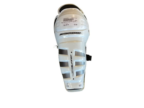 Vist Large View of Product Image Which is Used Louisville Slugger XLITE Junior Shin Guards White 10"