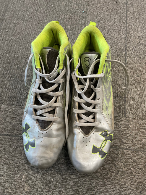 Used Under Armour Adult FB Cleats Grey Senior 10 11614-S000219604 Vist Large View of Product Image Which is Used Under Armour Adult FB Cleats Grey Senior 10